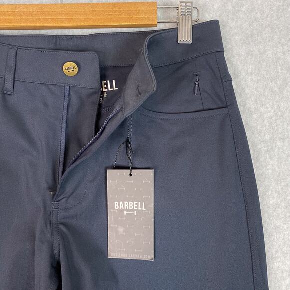 Barbell Apparel Pants Mens 28 (30x31) Navy Blue Slim Tech Denim Pant - Picture 4 of 12